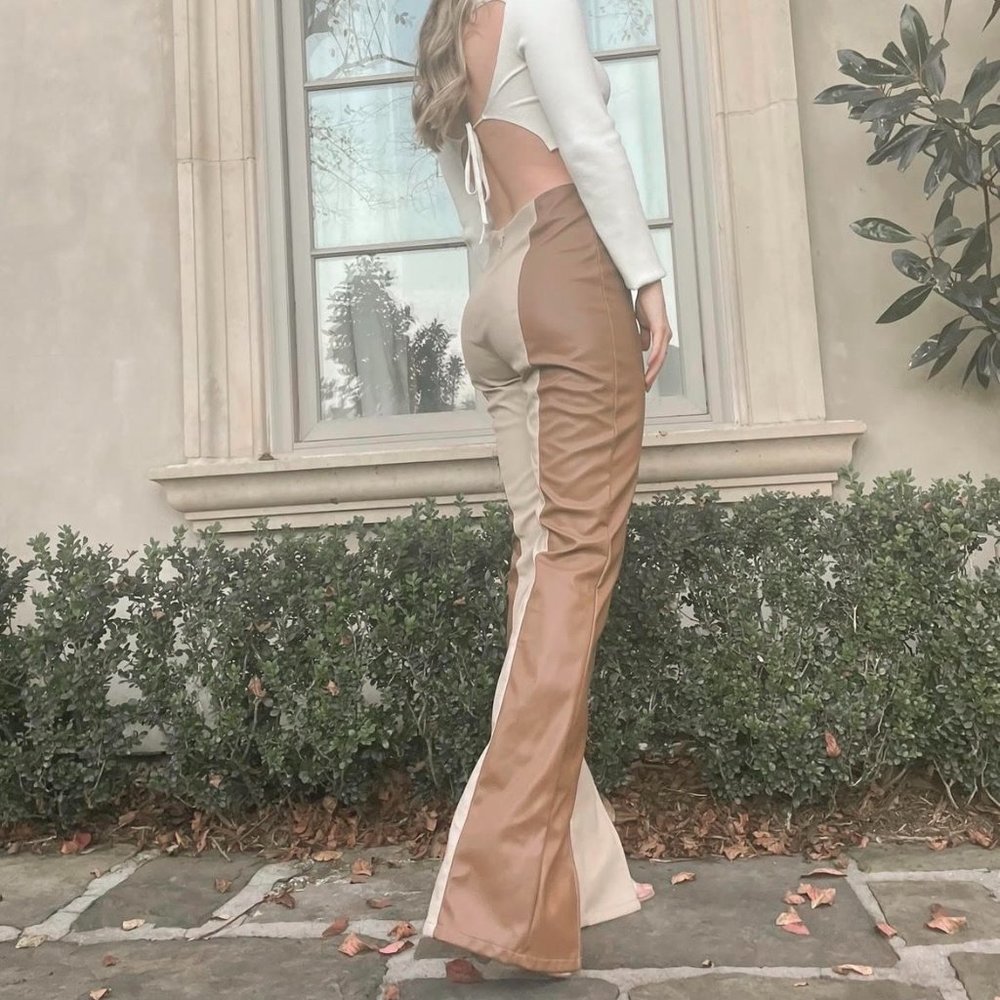 Leather Split Pants